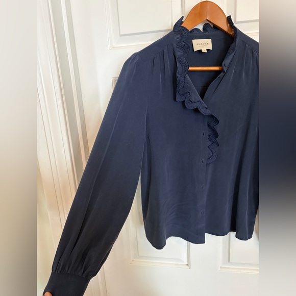 Sezane Chlo Shirt Navy 34/2 - Picture 5 of 9